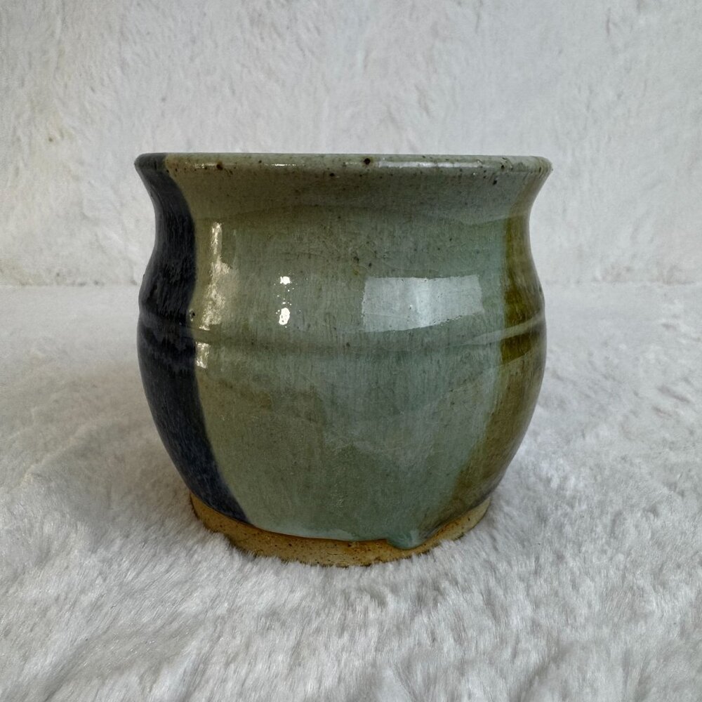 Artisan Handcrafted Pottery Stoneware Multicolor Artist Studio Vase 87' Signed